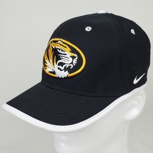 Missouri Tigers Mizzou Nike Ball Cap Hat Adjustable Baseball Black Curve Bill